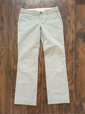 Old Navy Size 6 Mid-Rise Boot-Cut Khaki Chino Pants Grey